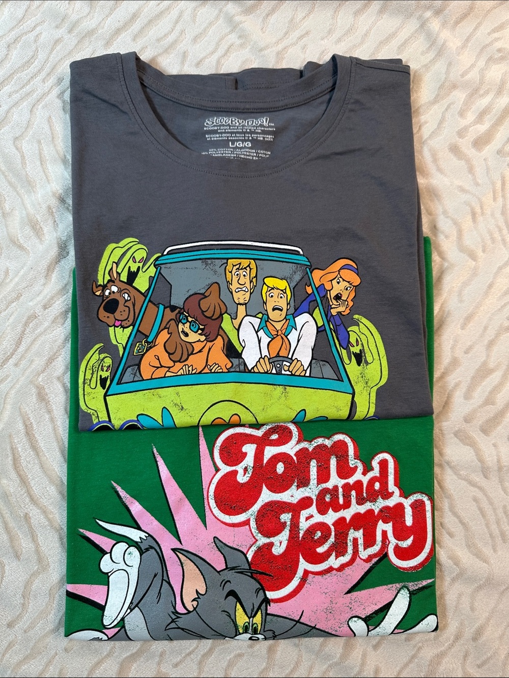 NWOT! Two Cartoon Short Sleeve Shirts Size Large